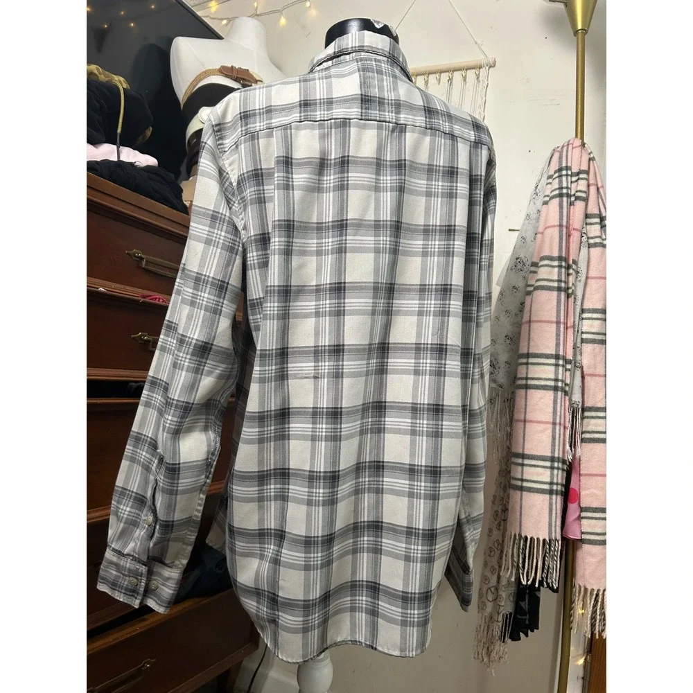 The North Face Mens Grey Plaid Long Sleeve Button Down Shirt Medium‎ Hiking M